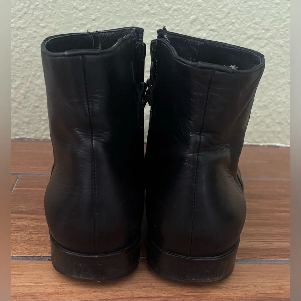 The Kooples Black Leather Ankle Boot w/ Side Zipper & Heel Size EU 41 US 10.5